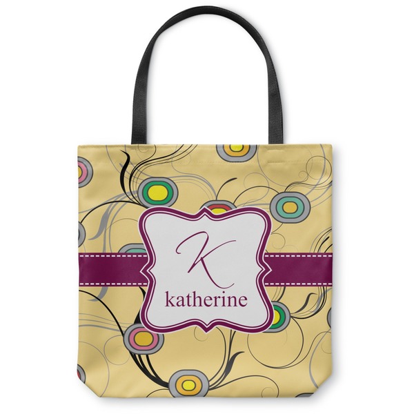 Custom Ovals & Swirls Canvas Tote Bag - Large - 18"x18" (Personalized)