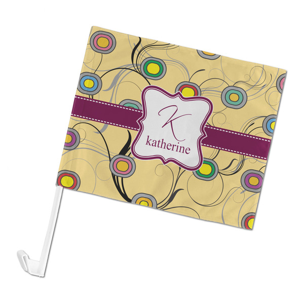 Custom Ovals & Swirls Car Flag - Large (Personalized)