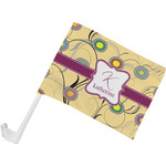 Ovals & Swirls Car Flag - Small w/ Name and Initial