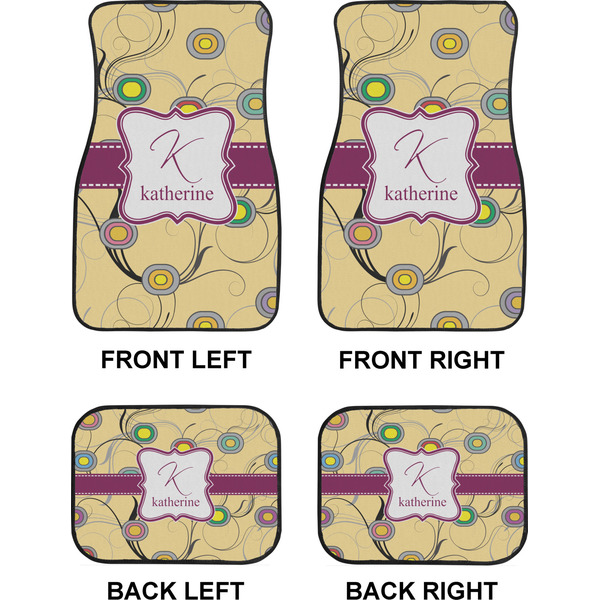 Ovals & Swirls Car Floor Mats Set (2F + 2B)