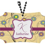 Ovals & Swirls Rear View Mirror Ornament (Personalized)