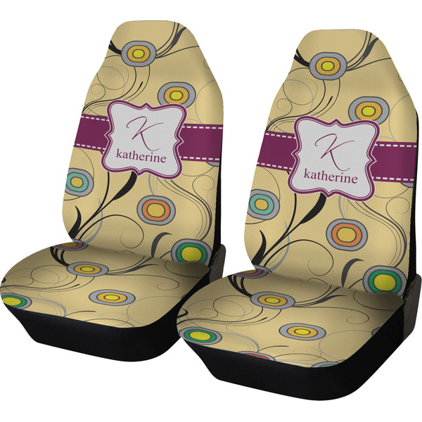 Custom Ovals & Swirls Car Seat Covers (Set of Two) (Personalized)