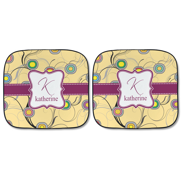 Ovals & Swirls Car Sun Shades - FRONT