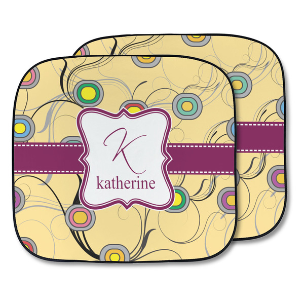 Custom Ovals & Swirls Car Sun Shade - Two Piece (Personalized)