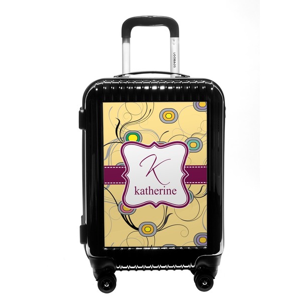Custom Ovals & Swirls Carry On Hard Shell Suitcase (Personalized)