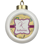 Ovals & Swirls Ceramic Ball Ornament (Personalized)