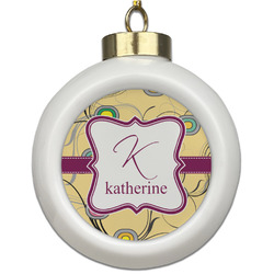 Ovals & Swirls Ceramic Ball Ornament (Personalized)