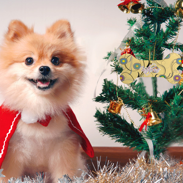 Ovals & Swirls Ceramic Flat Ornament - Bone (LIFESTYLE)