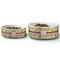 Ovals & Swirls Ceramic Dog Bowls - Size Comparison