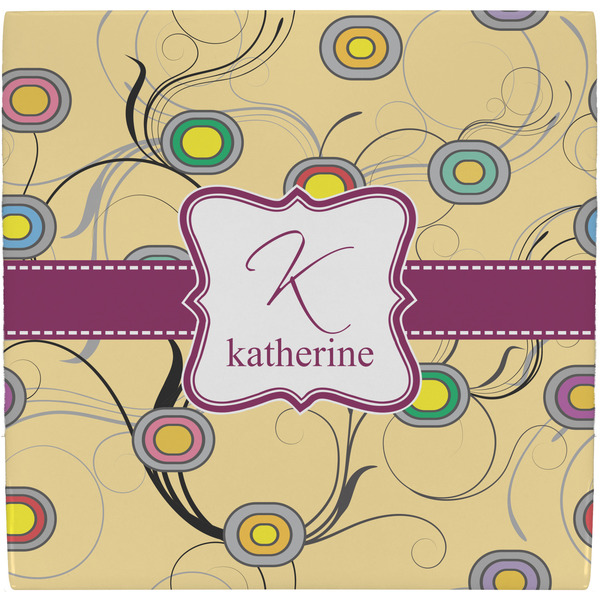 Custom Ovals & Swirls Ceramic Tile Hot Pad (Personalized)
