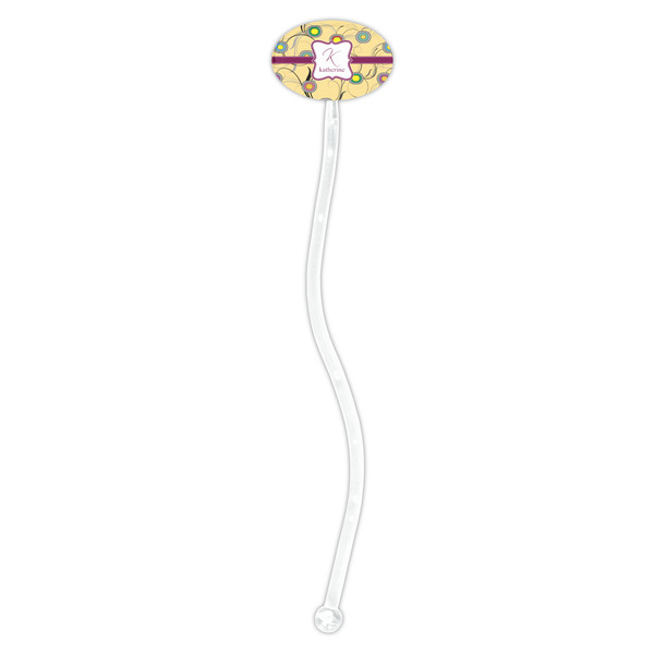 Ovals & Swirls Clear Plastic 7" Stir Stick - Oval - Single Stick