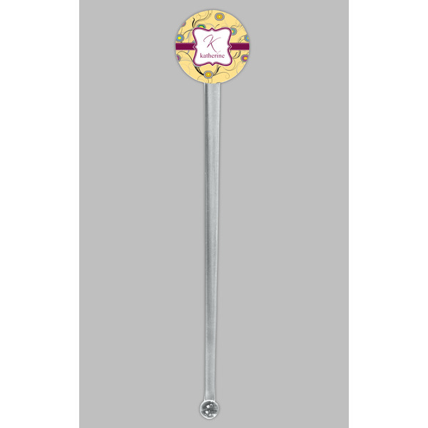 Ovals & Swirls Clear Plastic 7" Stir Stick - Round - Single Stick
