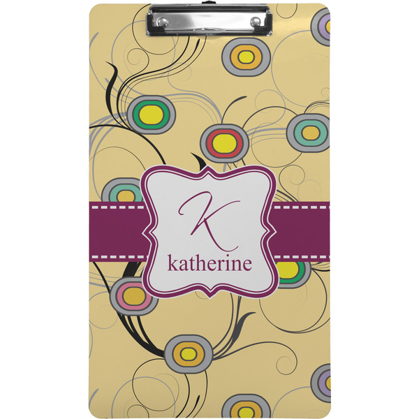 Custom Ovals & Swirls Clipboard (Legal Size) w/ Name and Initial
