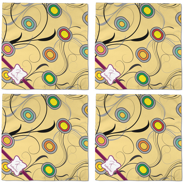 Ovals & Swirls Cloth Napkins - Personalized Dinner (APPROVAL) Set of 4