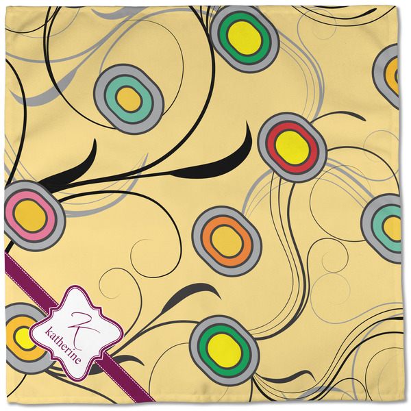 Ovals & Swirls Cloth Napkins - Personalized Dinner (Full Open)