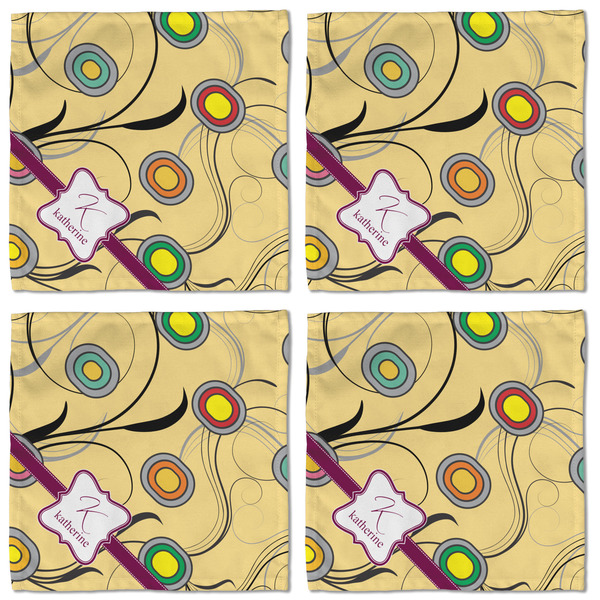 Ovals & Swirls Cloth Napkins - Personalized Lunch (APPROVAL) Set of 4