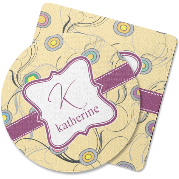 Custom Ovals & Swirls Rubber Backed Coaster (Personalized)