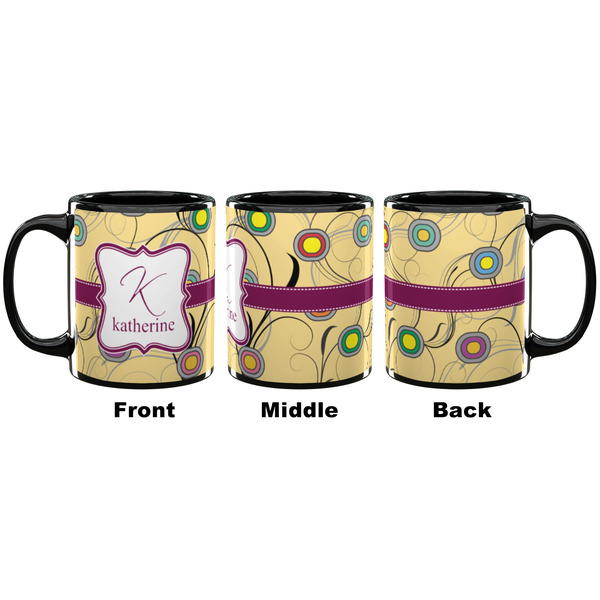Ovals & Swirls Coffee Mug - 11 oz - Black APPROVAL