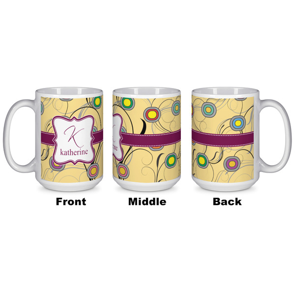 Ovals & Swirls Coffee Mug - 15 oz - White APPROVAL