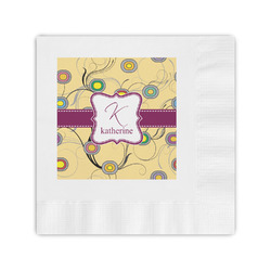 Ovals & Swirls Coined Cocktail Napkins (Personalized)
