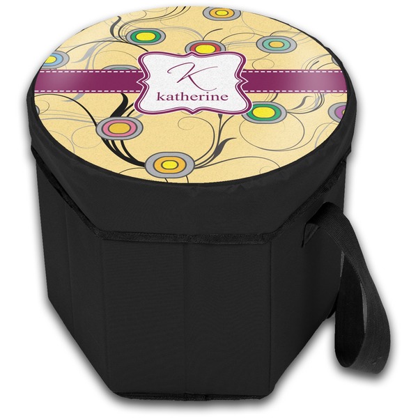 Ovals & Swirls Collapsible Personalized Cooler & Seat (Closed)
