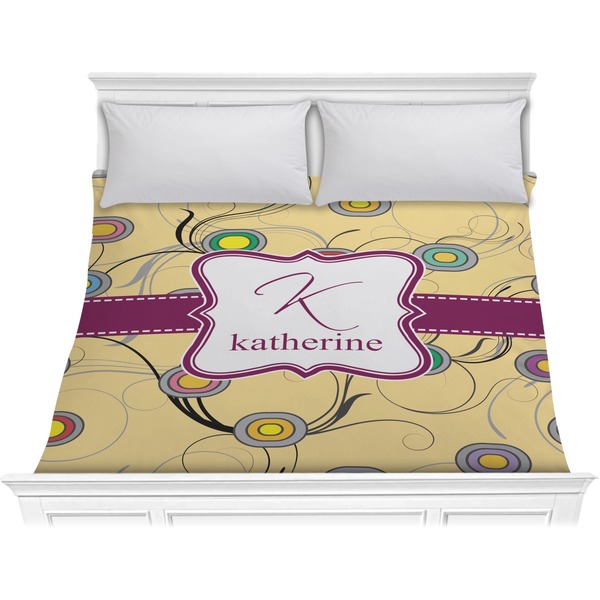 Custom Ovals & Swirls Comforter - King (Personalized)