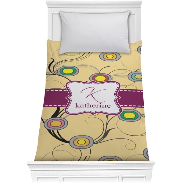 Custom Ovals & Swirls Comforter - Twin XL (Personalized)