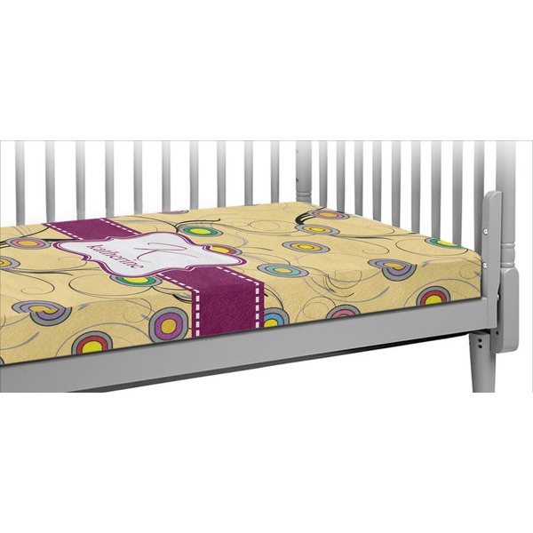 Custom Ovals & Swirls Crib Fitted Sheet (Personalized)