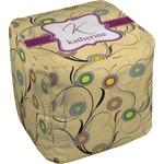 Ovals & Swirls Cube Pouf Ottoman (Personalized)