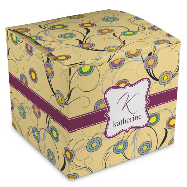 Custom Ovals & Swirls Cube Favor Gift Boxes (Personalized)