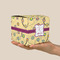 Ovals & Swirls Cube Favor Gift Box - On Hand - Scale View