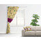 Ovals & Swirls Curtain With Window and Rod - in Room Matching Pillow