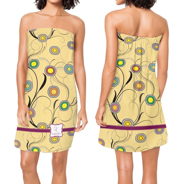 Ovals & Swirls Custom Bath Wrap - Front & Back View