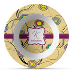 Ovals & Swirls Plastic Bowl - Microwave Safe - Composite Polymer (Personalized)