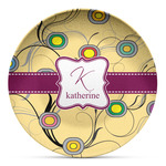 Ovals & Swirls Microwave Safe Plastic Plate - Composite Polymer (Personalized)