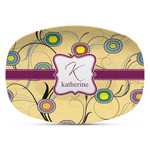 Ovals & Swirls Plastic Platter - Microwave & Oven Safe Composite Polymer (Personalized)