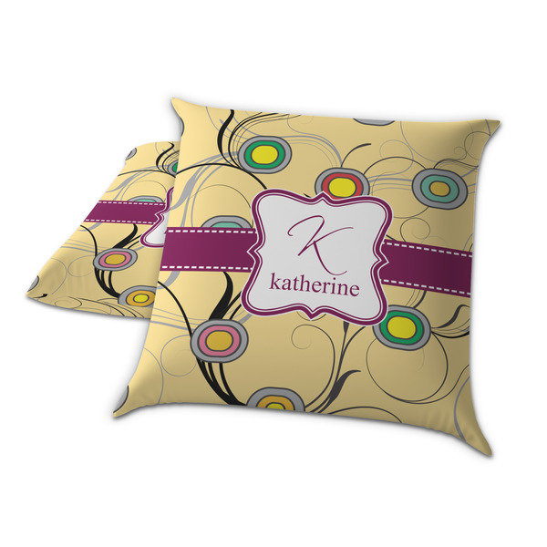 Ovals & Swirls Decorative Pillow Case - TWO