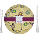 Ovals & Swirls Glass Lunch / Dinner Plate 10" (Personalized)