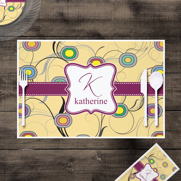 Ovals & Swirls Disposable Paper Placemat - In Context