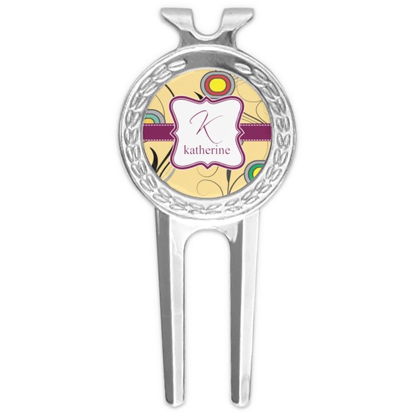 Custom Ovals & Swirls Golf Divot Tool & Ball Marker (Personalized)