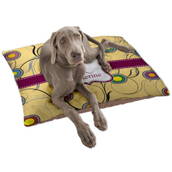 Ovals & Swirls Dog Bed - Large w/ Name and Initial