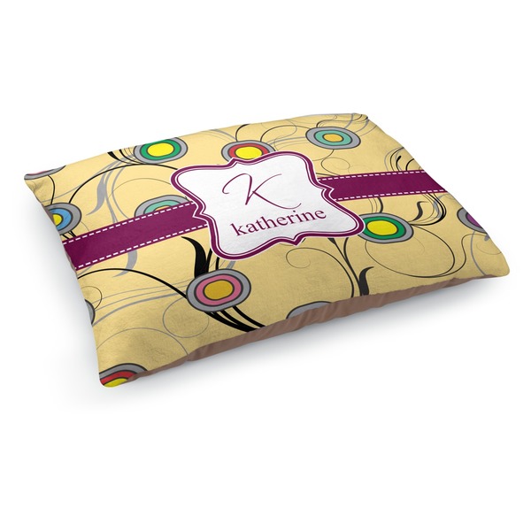 Custom Ovals & Swirls Dog Bed - Medium w/ Name and Initial