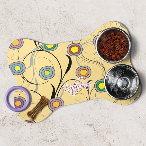 Ovals & Swirls Dog Bone Shaped Mat Lifestyle