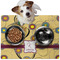 Ovals & Swirls Dog Food Mat - Medium w/ Name and Initial