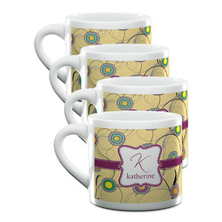 Ovals & Swirls Double Shot Espresso Cups - Set of 4 (Personalized)