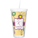 Ovals & Swirls Double Wall Tumbler with Straw (Personalized)
