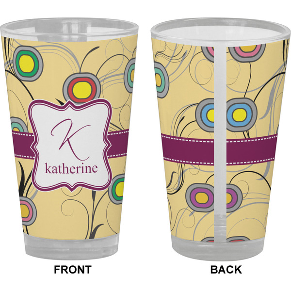 Ovals & Swirls Pint Glass - Full Color - Front & Back Views