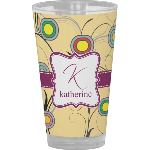Custom Ovals & Swirls Pint Glass - Full Color (Personalized)