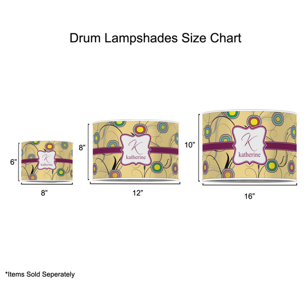Ovals & Swirls Drum Lampshades - Sizing Chart