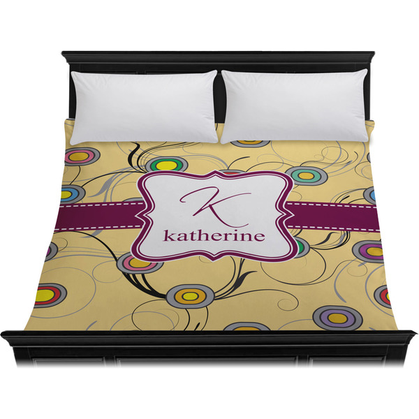 Ovals & Swirls Duvet Cover - King - On Bed - No Prop